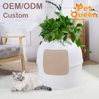 Grande litière pour chat en PP, design dissimulé, toilette double usage pour animaux de compagnie avec lit pour chat et espace DIY pour plantes d'intérieur