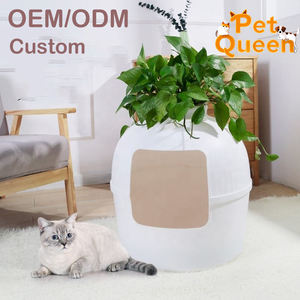 Große Katzentoilette aus Kunststoff, PP-Material, verstecktes Design mit Zimmerpflanze, <span class=keywords><strong>DIY</strong></span>-Haustierzubehör, Reinigungskatzenklo und Katzenbett - Product Image 5