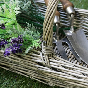 Antique Rectangle Wash Wicker Basket for <strong>Garden</strong> Tools Carrier - Product Image 5