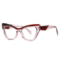 Monturas de Gafas para Mujer, Modernas, de Alta Calidad, Retro, Ojo de Gato, Montura Grande, Anti Luz Azul, Gafas Ópticas