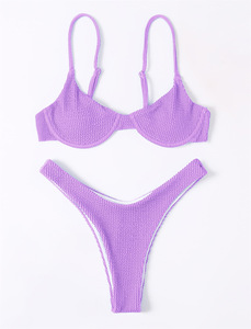 Maillot de bain 2 pièces pour femmes, sous-vêtements d'été, décontracté, côtelé, plage, bord de mer, Camping, Micro, vente en gros - Product Image 6