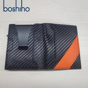 Men's Minimalist Pop up Business Design Slim Aluminium <b>Wallet</b> Customized Logo PU Leather <b>RFID</b> <b>Blocking</b> Pop-Up Metal Card Holder - Product Image 6