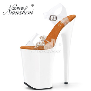 Gran tamaño Queen 23cm plataforma Sexy fetiche zapatos club nocturno 9 pulgadas bailarina exótica Peep Toe gótico elegante Peep Toe pasarela escenario espectáculo - Product Image 5