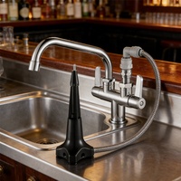 Robinet de bar moderne tout en cuivre et laiton, à montage sur comptoir, 2-en-1, eau froide uniquement, rotatif, un entrée-deux sorties