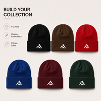Bonnet tricoté personnalisé avec broderie 3D de personnage, unisexe, pour l'hiver, le ski, les voyages, en coton et élasthanne, marque privée, vente en gros