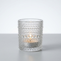 Vente en gros de pots à bougies en verre perlé transparent vides pour décorations de mariages et de fêtes à prix d'usine direct