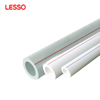 Lesso Excellente Flexibilité Ppr Tuyaux Alimentation en Eau Haute Température Résistance Plastique Blanc Meilleur Prix 20 Mm Ppr Tuyaux