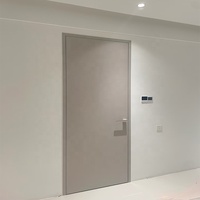 Porte intérieure en aluminium à cadre étroit invisible et dissimulée pour bureau, bâtiment, chambre, hôtel, prix d'usine
