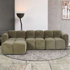 आधुनिक सोफे सेट लिविंग रूम फर्नीचर आधुनिक मॉड्यूलर उच्च घनत्व फोम और टफ्फ्टेड बैक आरामदायक लिविंग रूम सोफा - Product Image 6