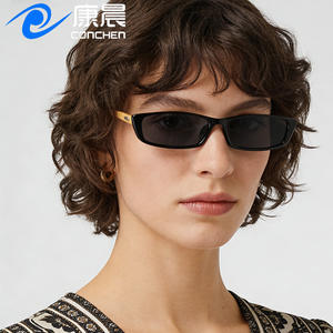 แว่นกันแดดทรงสี่เหลี่ยมเล็ก กรอบไม้ไผ่สไตล์ยุโรป เลนส์ PC สีดำ ป้องกันรังสียูวี 400 แฟชั่นสำหรับทุกเพศ - Product Image 4