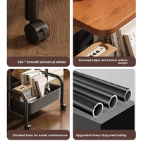 Vente en gros de nouveaux étagères de rangement pour la chambre à coucher, en bois léger et en métal, avec roulettes, table basse mobile, chariots de rangement pour le salon