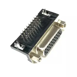 Conector d-sub db26 hdr26, conector fêmea/macho de plug 26-pin, 2 fileiras, conector terminal de ângulo reto para montagem pcb
