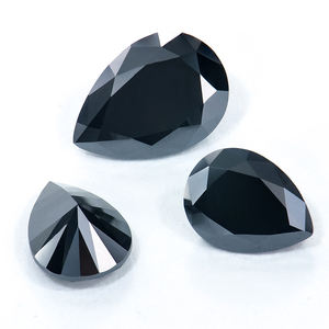Piedra de moissanita suelta de color negro de corte de pera de diamante sintético de alta calidad precio por quilate para anillos de pera - Product Image 1