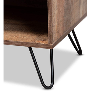 Meuble moderne Pieds en <span class=keywords><strong>bois</strong></span> massif et fer Petit meuble TV avec étagère ouverte Meuble de rangement TV - Product Image 5