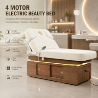Table de soin électrique robuste à 4 moteurs avec tiroir de rangement dissimulé, table de traitement chauffante, canapé de massage de spa d'usine avec port USB