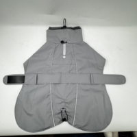 Imperméable pour chien avec logo personnalisé, réfléchissant, col haut, en polyester, pour extérieur, tailles S-4XL, OEM ODM