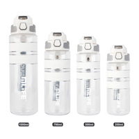 Bouteille d'eau Tritan sans BPA, anti-fuite, avec marqueurs de temps, portable, pour fitness et sports de plein air, 350ml/500ml/700ml/1000ml, ouverture à un clic