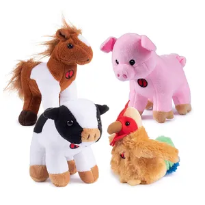 Toddler Toys Kids Gifts Farm Animals Plush Soft Horse Pig Cow Chicken Stuffed Animal Toys