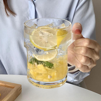 Verres à bière créatifs transparents de 16 oz (400-499 ml) avec poignée pour thé aux fruits et jus
