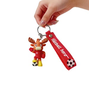 Llaveros de Fútbol con Animales de Dibujos Animados, Colgante 3D de PVC, Regalo de Recuerdo, Accesorio Ligero para Bolsos - Product Image 4