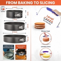 Ensemble de décoration de gâteaux et de pâtisserie 700 pièces en acier inoxydable et silicone, outils écologiques avec moules à charnière, niveleur et plateau tournant