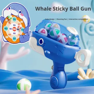 Nuova Pistola Spara Palline Morbide in ABS a Forma di Balena, Divertente e Carina, per Competizioni di Tiro Interattive Genitore-Figlio al Chiuso - Product Image 1