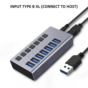 7 Trong 1 <span class=keywords><strong>USB</strong></span> Một 3.2 10Gbps Nhiều Cổng Điện <span class=keywords><strong>USB</strong></span> <span class=keywords><strong>Hub</strong></span> Sạc <span class=keywords><strong>DC</strong></span> <span class=keywords><strong>12V</strong></span> Với Chuyển Đổi Điều Khiển Điện Nhôm ABS Docking Station - Product Image 4