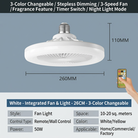Kipas Angin Plafon dengan Lampu dan Remote Control, Lampu Kipas untuk Garasi, Dapur, Kamar Tidur
