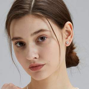 Sparkly giwang Moissanite 0.6/1/1, 2/2/3CT 925 Sterling Silver 14K perhiasan emas putih pria GRA VVS Lab berlian buatan - Product Image 6