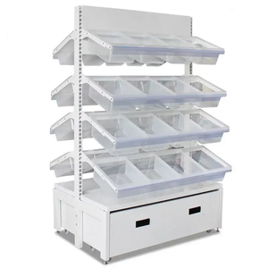 رفوف طعام رائجة من أربع طبقات للبيع بالتجزئة ، معدات سوبر ماركت للحلوى والبسكويت والوجبات الخفيفة ، رفوف عرض متنقلة - Product Image 3