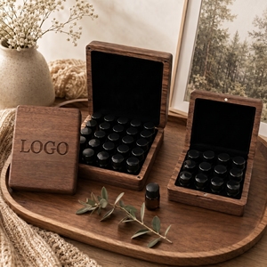 Caja de Aceites Esenciales Personalizada, Caja de Almacenamiento de Botellas de Aceite de Madera Grabada con Láser, Caja de Regalo de Aromaterapia para Botellas de 1 ml - Product Image 6
