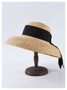 Chapeau cloche d'été pour femme en paille naturelle à large bord, protection solaire, idéal pour les voyages, les vacances, la plage et les activités de plein air - Product Image 6