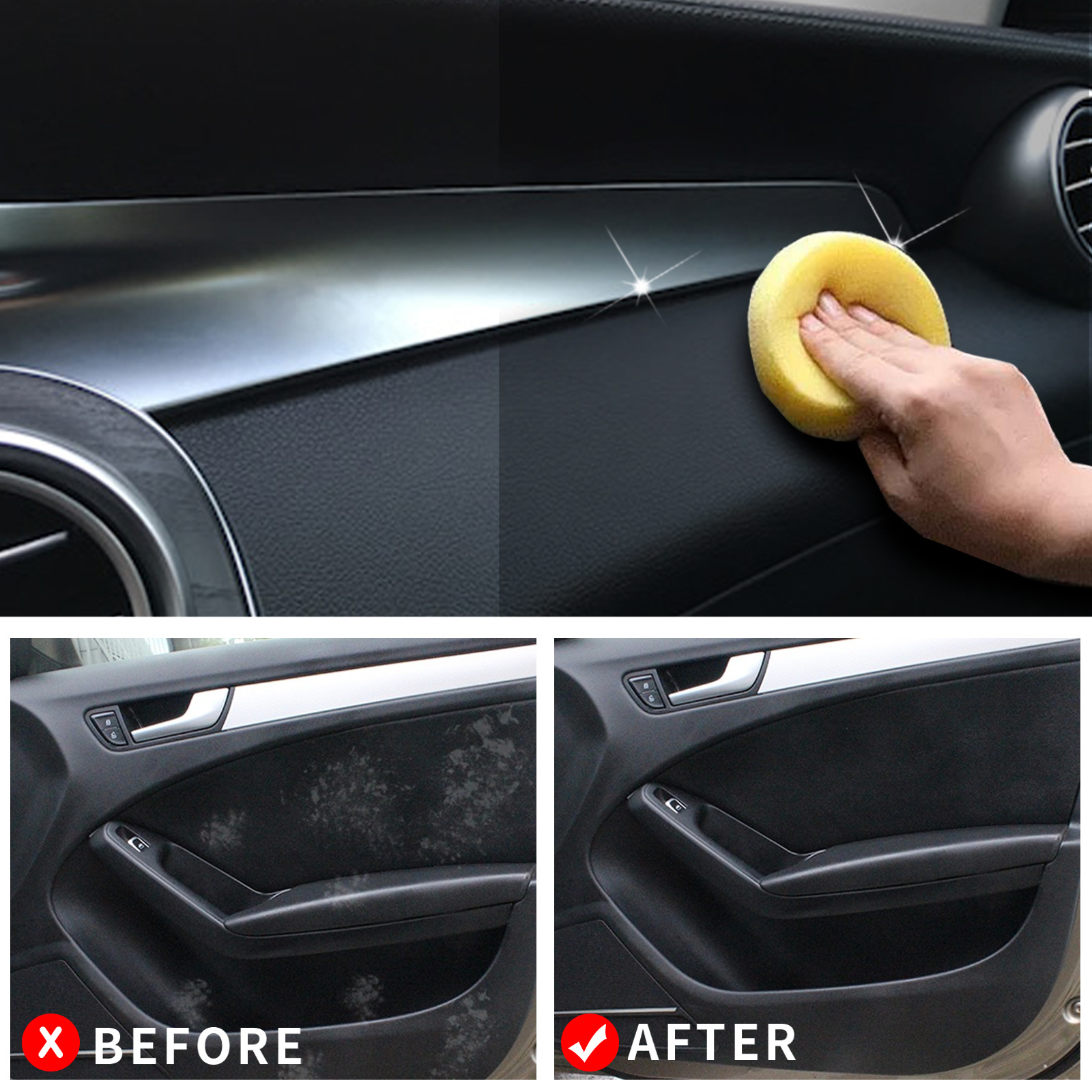 Crème Rénovation Intérieur Auto - Pour Plastique Et Cuir - 100 Ml - Nettoie, Brille Et Protège