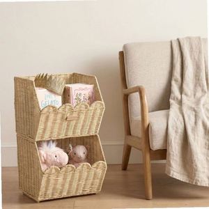 Paniers Apparies Panier de levage 15 pouces 12 gigognes naturelles faites à la main 3 pièces pliables pour Noël empilables <span class=keywords><strong>Chat</strong></span> - Product Image 5