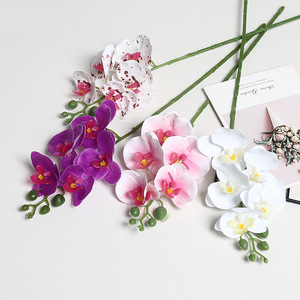 Fleurs artificielles d'orchidée Phalaenopsis Lichao, 5 têtes, en PVC, pour décoration de mariage et accessoires de maison - Product Image 3