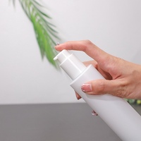 Vanjoin-bouteilles de Lotion blanche Premium 150ml, cylindre rond vide à vis Top blanc Opaque en verre, pompe à Lotion bouteilles en verre