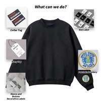 OEM Pull-over en polaire DTG surdimensionné de haute qualité 345 g/m² col rond vierge Sweat-shirt de rue lourd pour hommes avec logo