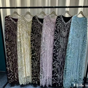 Embroidered Beaded <strong>Sequin</strong> Dress Evening Prom Luxury Dress for Muslim Abaya Islamic Clothing Elegant Loose Long <strong>Robes</strong> - Product Image 1
