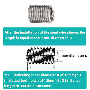 ที่เสียบเกลียวลวดสเตนเลสสตีล304 X750ลูกบิด M6ทนอุณหภูมิสูงไม่ลื่นง่าย - Product Image 4