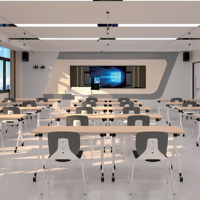 Bureau de travail pliable moderne avec roulettes pour l'école, l'hôpital, table d'ordinateur, poste de travail PC, grande table de réunion