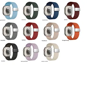 สายนาฬิกาไนลอนแบบยืดหยุ่นสำหรับ Apple Watch S10 11 46 มม. Ultra 49 มม. SE 44 มม. และสายนาฬิกาแม่เหล็กแบบสากลขนาด 18 มม. 20 มม. 22 มม. - Product Image 4