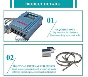 Débitmètre ultrasonique mural pour l'industrie pétrochimique Mesure le <span class=keywords><strong>gaz</strong></span> liquide, l'air, l'huile, l'eau Matière plastique LCD - Product Image 5