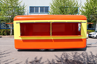 Mini chariot à glaces et hot-dogs en fibre de verre avec roues en acier inoxydable