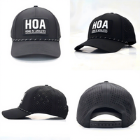 Gorra de Béisbol de 6 Paneles con Perforaciones Cortadas a Láser, Impermeable, con Logotipo Personalizado, Transpirable y de Secado Rápido, para Hombre, Directo de Fábrica OEM