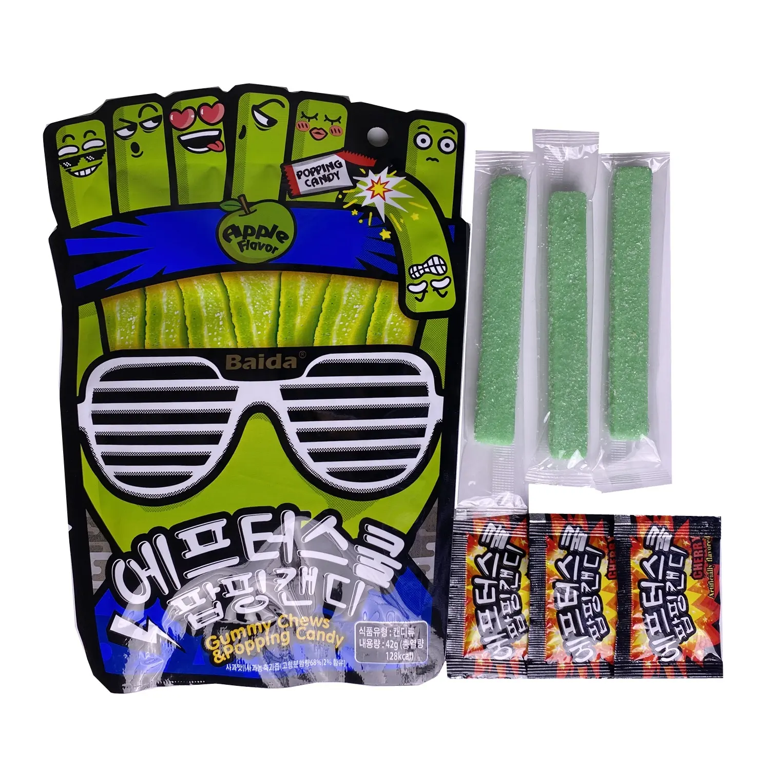 Baida 42g Diy candy Fashion fries apply flavor Gummy chews&popping candy kit with hanging strip