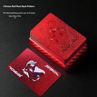 Cartes à Jouer de Luxe Épaissies en PVC Imperméable avec Feuille d'Or Lavables pour Fêtes Familiales, Jeux de Table et Loisirs Intérieurs