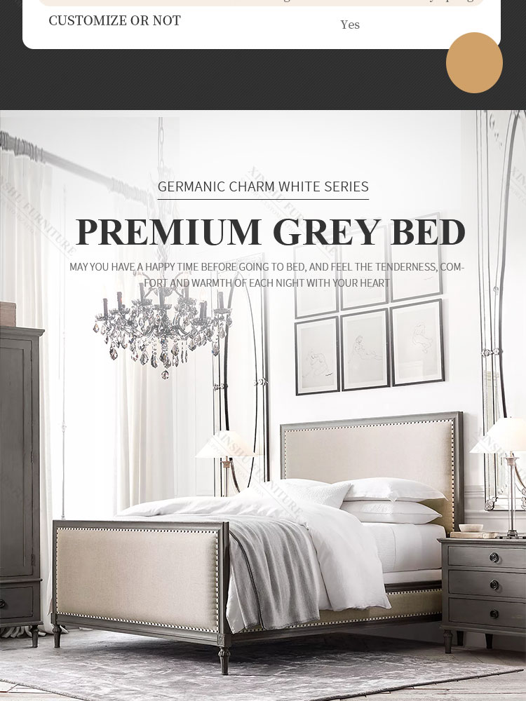 american country top quality long lasting luxury nordic double king bed french retro 1.98m custom  bedroom solid wood bed