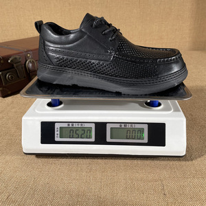 Chaussures de marche pour hommes en cuir véritable à lacets, bout rond, semelle en caoutchouc respirante, doublure en peau de porc, style décontracté d'été - Product Image 1