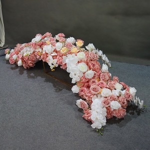 Chemin de table en fleurs artificielles en soie pour mariage, décoration d'allée, fournitures de décoration de mariage - Product Image 5