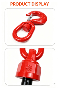 360 °   Gancho Giratorio de Acero Forjado de Grado 80, Cadena de Elevación de Alta Resistencia para Grúas, Herrajes de Aparejo - Product Image 3
